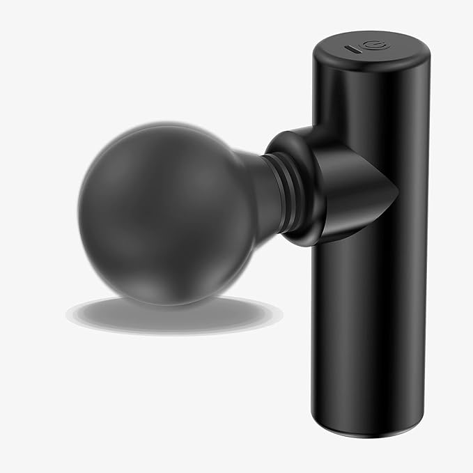 Close-up of AuraPulse Mini showing compact body and massage head